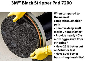 3M Black Stripper Pad 7200 22"